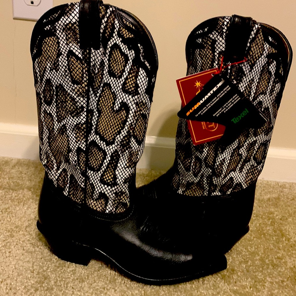 Boulet Black Cowboy Boots